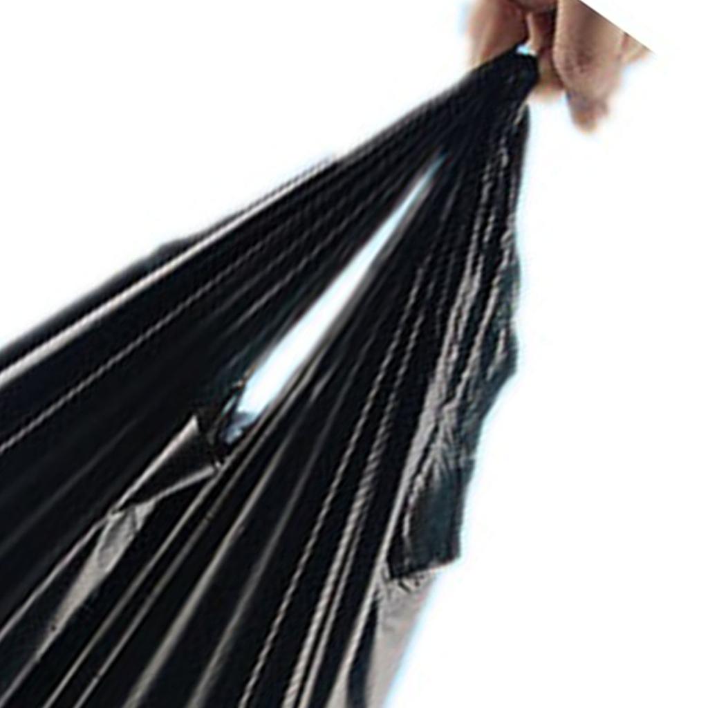 50 szt. worków na śmieci czarny worek na śmieci zagęszczony PE duża pojemność typu kamizelka worek na śmieci do domu