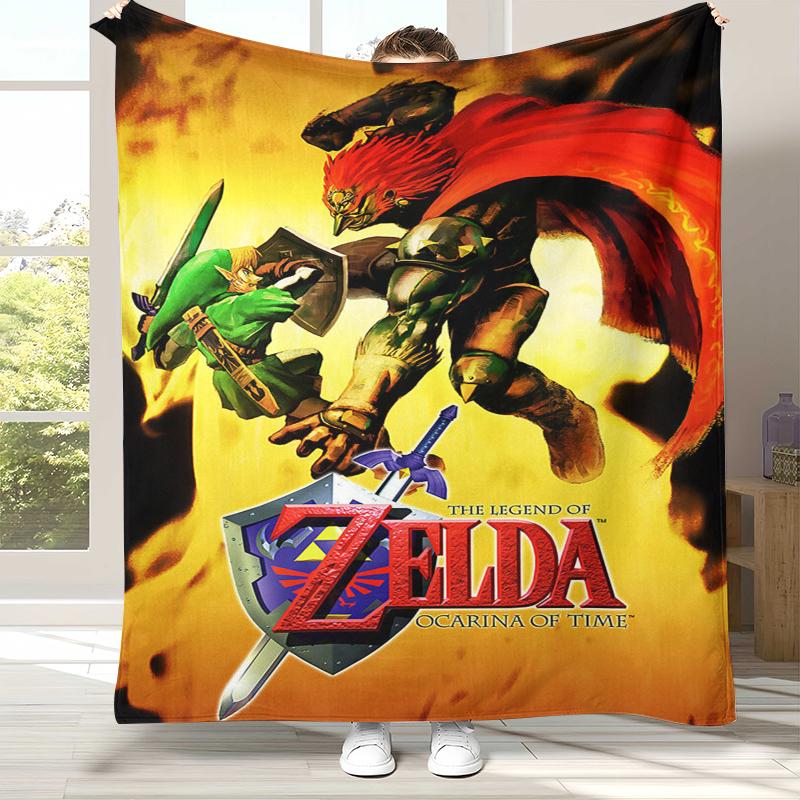 Retro Z-Zelda Cartoon Link Games Flannel Blanket,Ultra Soft Warm Plush Throw for Home Bedroom Bed Sofa Cover Camping Picnic kid