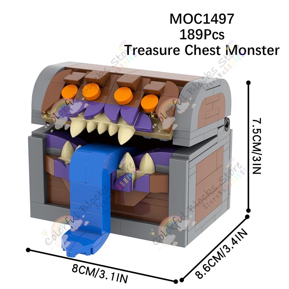 Game Series D&D MOC Building Blocks DIY Mimic Chest Beholder Displace Monster Dice Tower Model Assembly Bricks Toys For Children