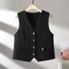 Fashion Womens Sleeveless V Neck Short Vest Suit Jacket Spring Autumn Lined Waistcoat Casual Top