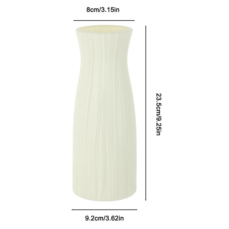 Plastic Vase White Imitation Ceramic Flower Pot Plants Basket Nordic Wedding Decorative Dining Table Bedroom Home for Decoration
