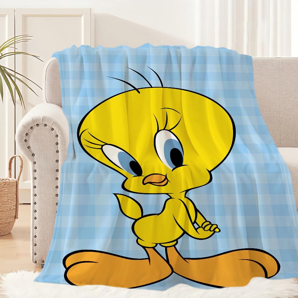 

T-Tweetys Warm Soft Plush bird Nap Blankets Sofa rug cute cartoon for Living Room Office Bedroom Home Kid Birthday Gifts Flannel 30x40in