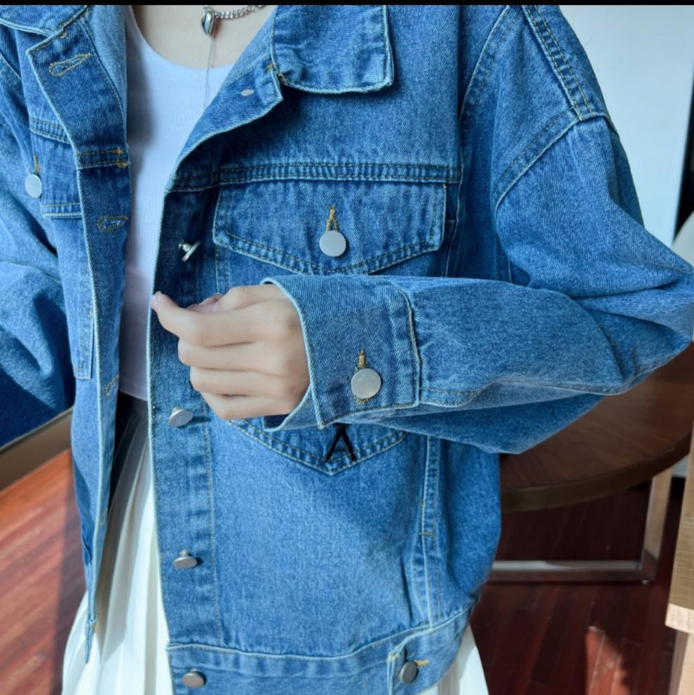 Korean Style Embroidered Loose Denim Jacket for Autumn/Winter