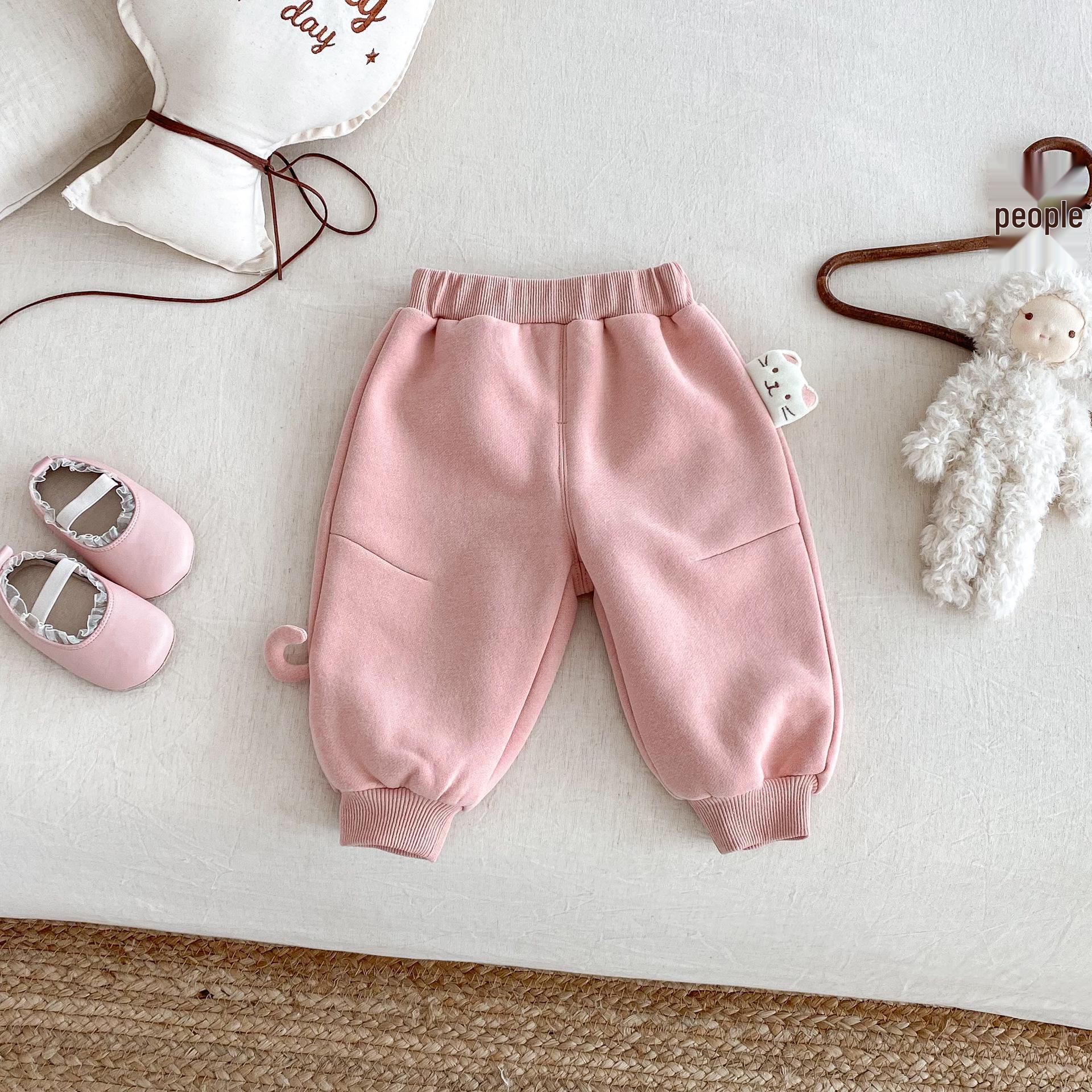 

Зимние детские утепленные спортивные штаны в корейском стиле для девочек – Модные однотонные 110 оранжевый/розовый