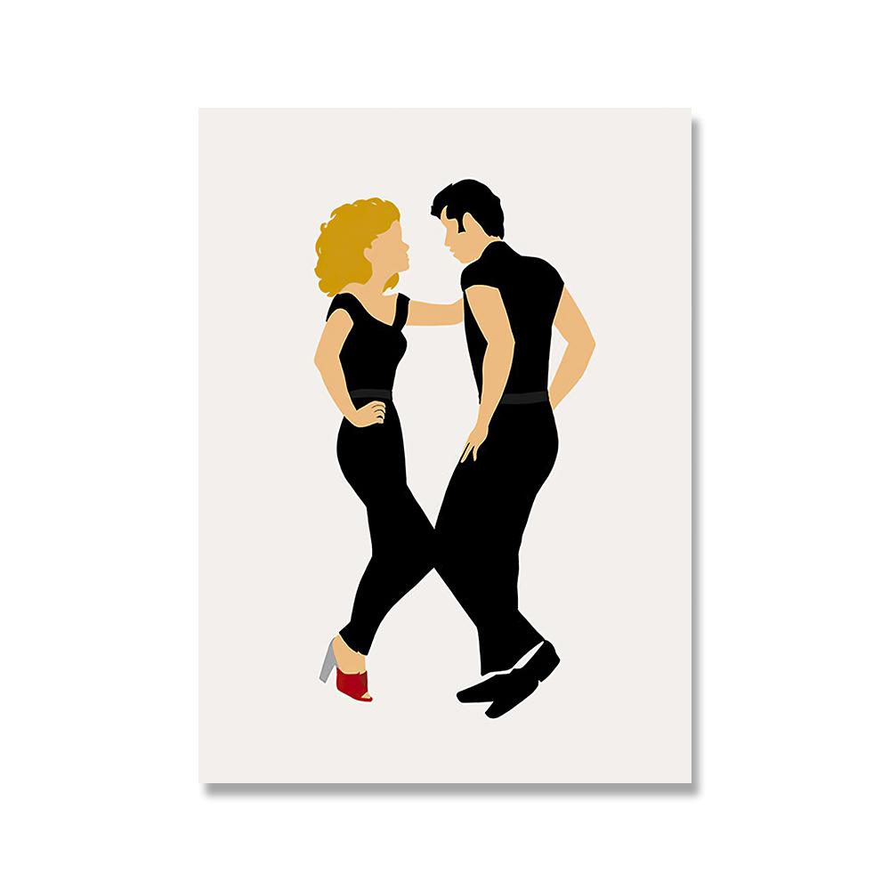 Nordic Abstract Dirty Dancing Canvas Painting Modern Pulp Fiction Dance Wall Art Posters & Prints Pictures for Living Room Decor No Frame