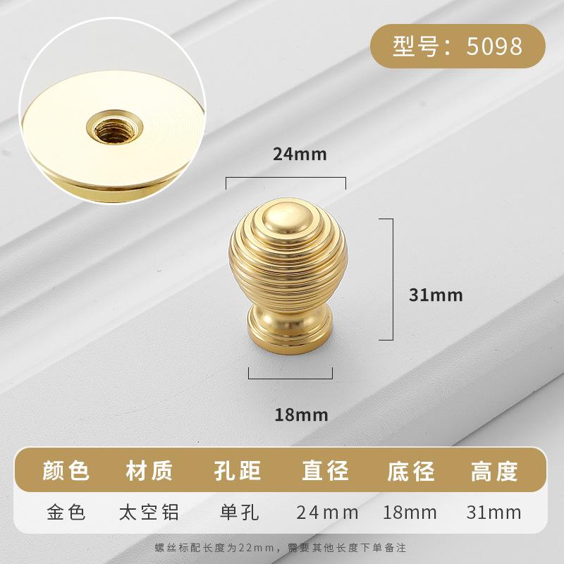 Simplicity Hardware Handles Drawer Cabinet Furniture Kitchen Handles for Cabinet Knob Door Drawer Furniture Kitchen Knob Golden