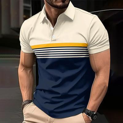 Men's Summer New Short-sleeved Polo Shirt 3D Digital Printing Lapel Casual Outdoor Polo Shirt