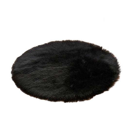 Furry Round Floor Mat Plush Soft Bedroom Rug Solid Color Machine Washable Fluffy Area Rug for Kids Rooms Nursery Living Room