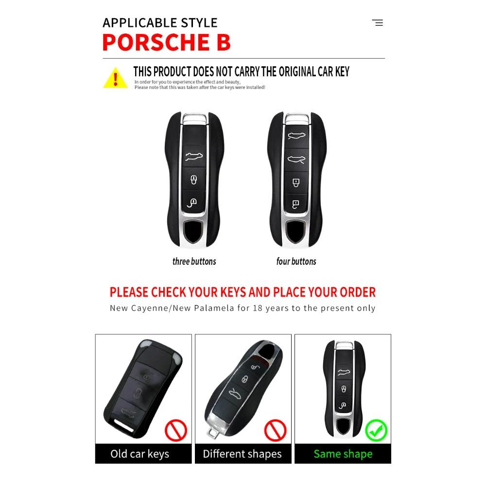 Zinc Alloy Car Smart Key Case Cover Shell Fob for Porsche New Cayenne Panamera 911 992 Taycan Car Protect Interior Accessories
