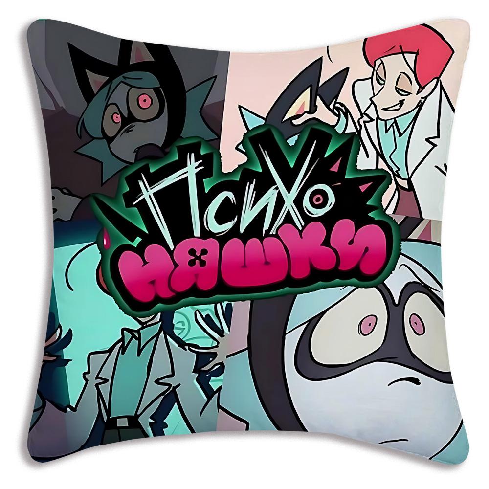 Anime P-Psychocuties Pillow Covers Cartoon Sofa Decorative Home Double-sided Printing Short Plush Cute Cushion Cover