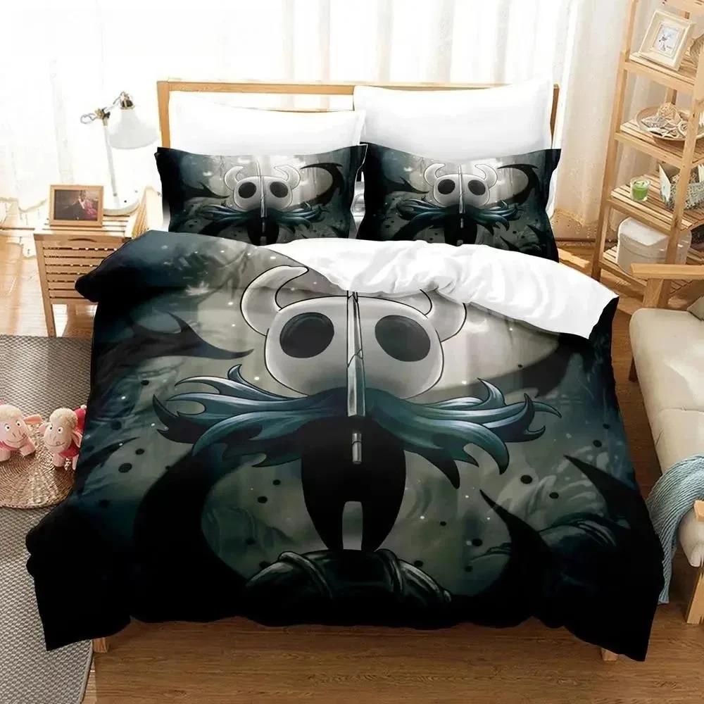 Housse de couette taie d'oreiller ensemble de literie Hollow Knight 3D Fashion pour chambre d'enfant garçon fille Décoration Ensemble 2/3 pièces Taille Simple Double 100x135cm (2pcs)