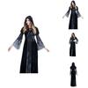 Stylish Halloween Vampire Long Dress With Flattering Fit For Witch Role-playing