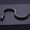 Solid Black Stainless Steel Men Bracelet Vintage Jewelry 9MM Wide Chain Link Friendship Men's Bracelets & Bangles for Gifts