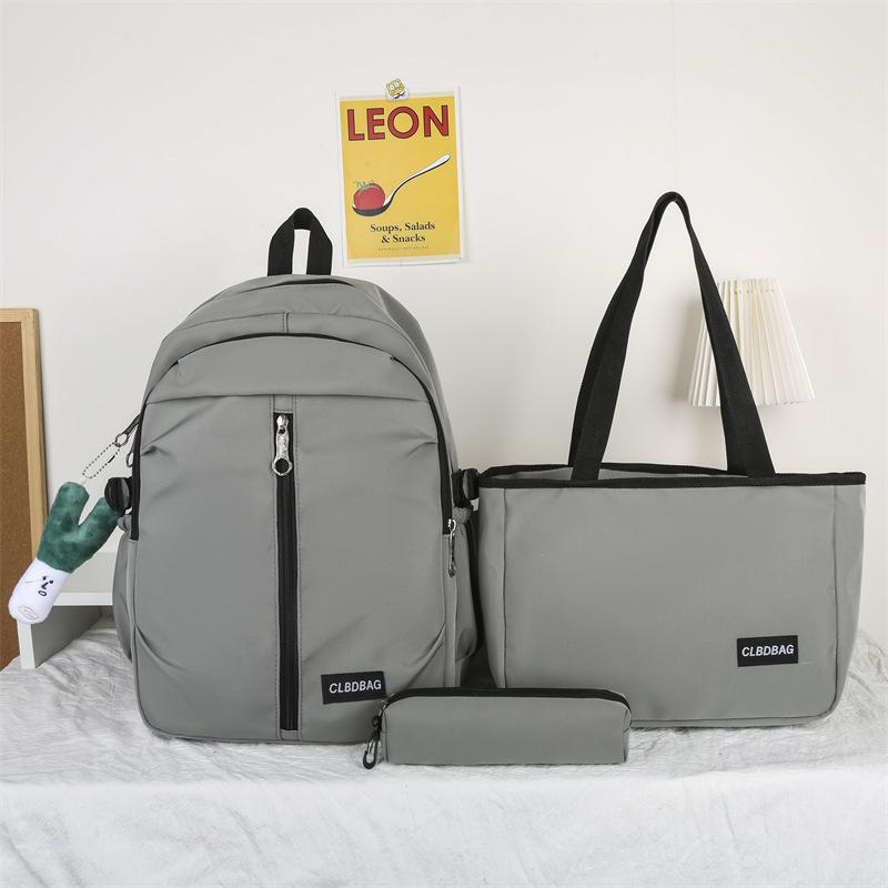 TS JYL laptop bag,New Wholesale 3 Sets School Bag Primary Junior Light Solid Simple Bag