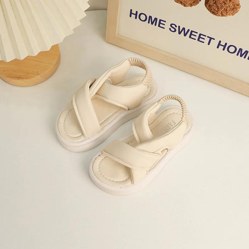 2024 Children's Sandals Summer Hot Little Girl Sandal Open-toe Fashion Kids Causal Beach Sandals Thick Bottom Outdoor Versatile