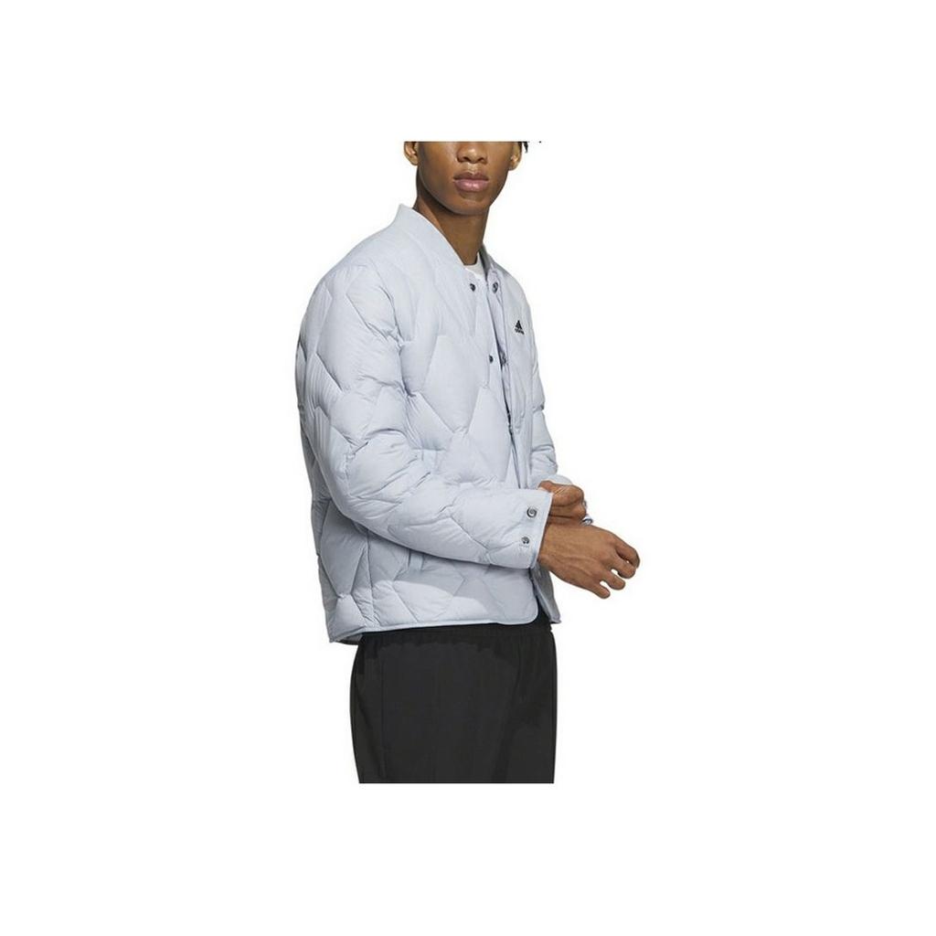 Adidas Lightweight Down Jacket With Pure Color Logo Men Outerwear Light-Grey IX7084