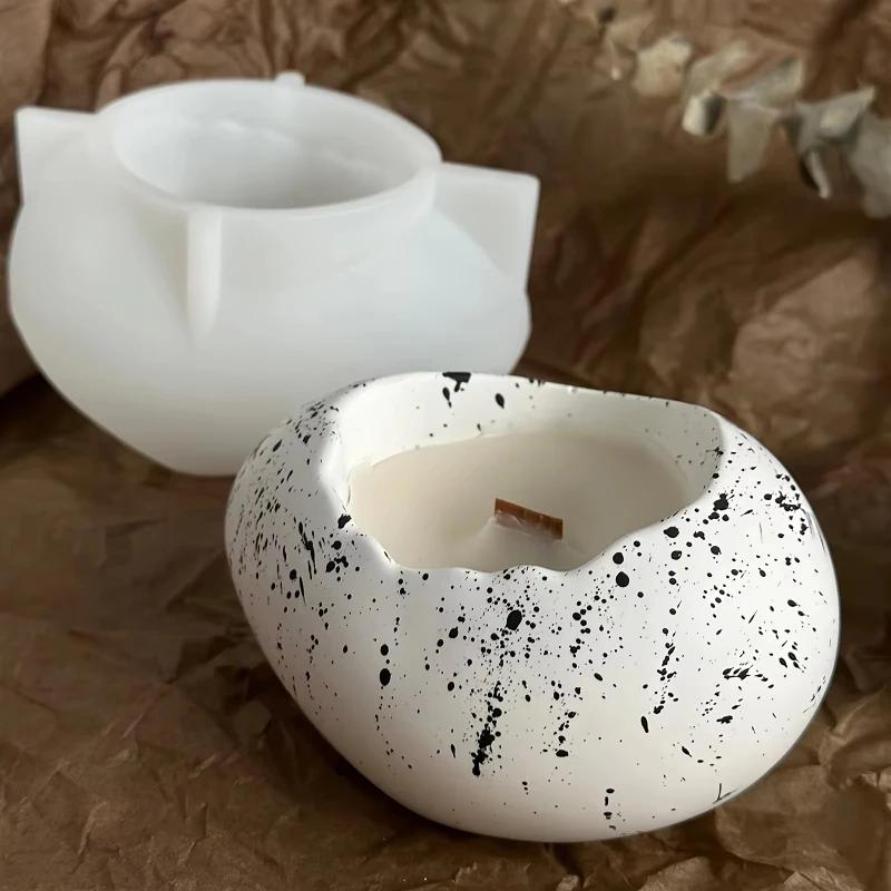 A Top-quality Egg Silicone Mold, Handmade Diy Resin Egg-shaped Candle Holder Storage Box Desktop Candle Holder Silicone Mold