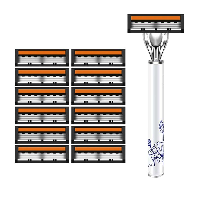 

Мужская классическая бритва с 3 лезвиями, ручная, сменные лезвия для бритья, безопасная бритва для лица, лезвия для бритья