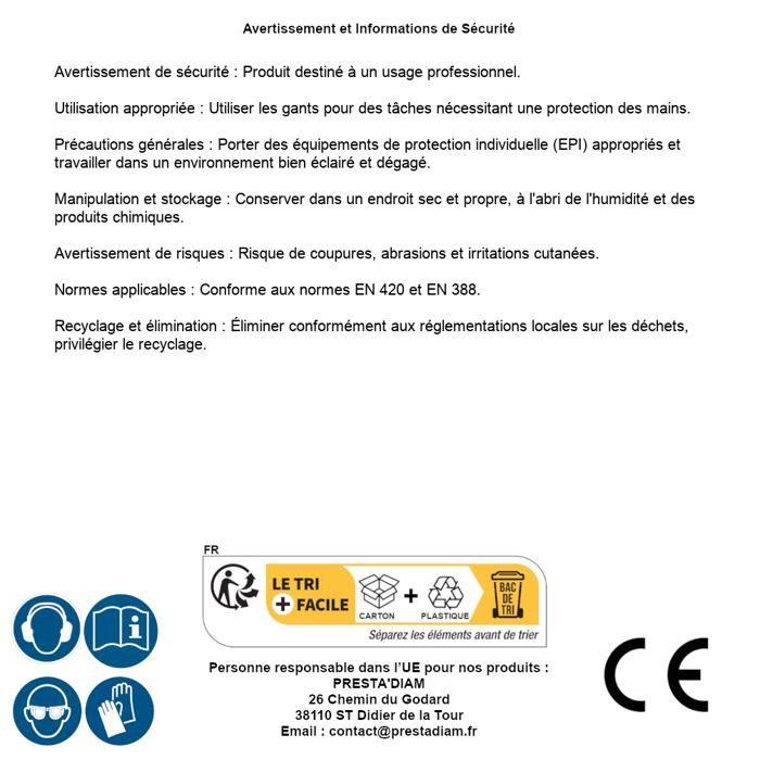 Gants De Dockers - SILVERLINE - Cuir Tanné Au Chrome - Noir - Protection Des Phalanges - Usage Général