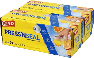 Glad Press And Seal Mini WaX Wrap 20cm X 40m 2 Pack