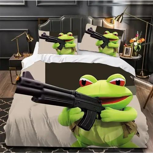 Frog Duvet Cover Duvet Cover With Frog Pattern Suitable For Children Boys Girls And Adults Warm Soft And Comfortable Breathable