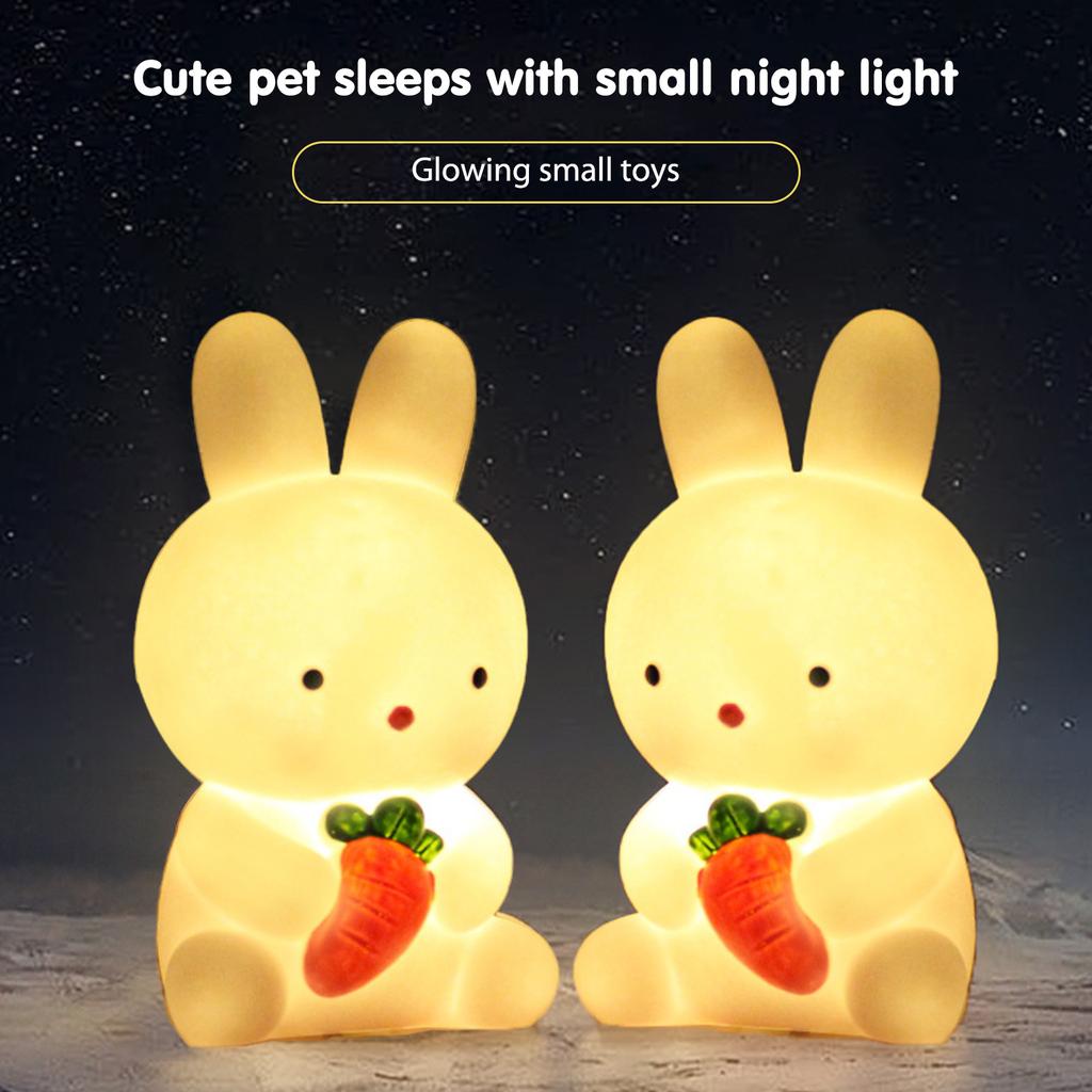 Cute Night Light Cartoon Bunny Desk Lamp Bedroom Bedside Lamp Baby Sleeping Lights Night Light Ornaments Toys Gift