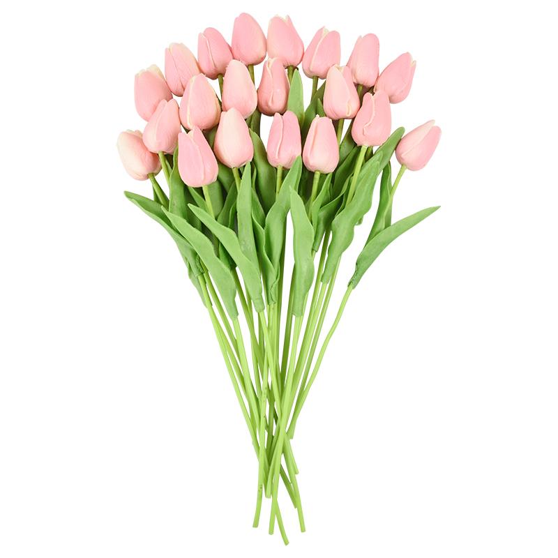 10 Heads Luxury Artificial Tulips Flowers White Real Touch Bouquet Foam Fake Flower Wedding Home Living Room Christmas Decoratio