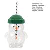 Christmas Glass Tumbler Snowman Penguin Deer Drinking Cup Juice Milk Mug Reusable Holiday Water Bottle for Kids