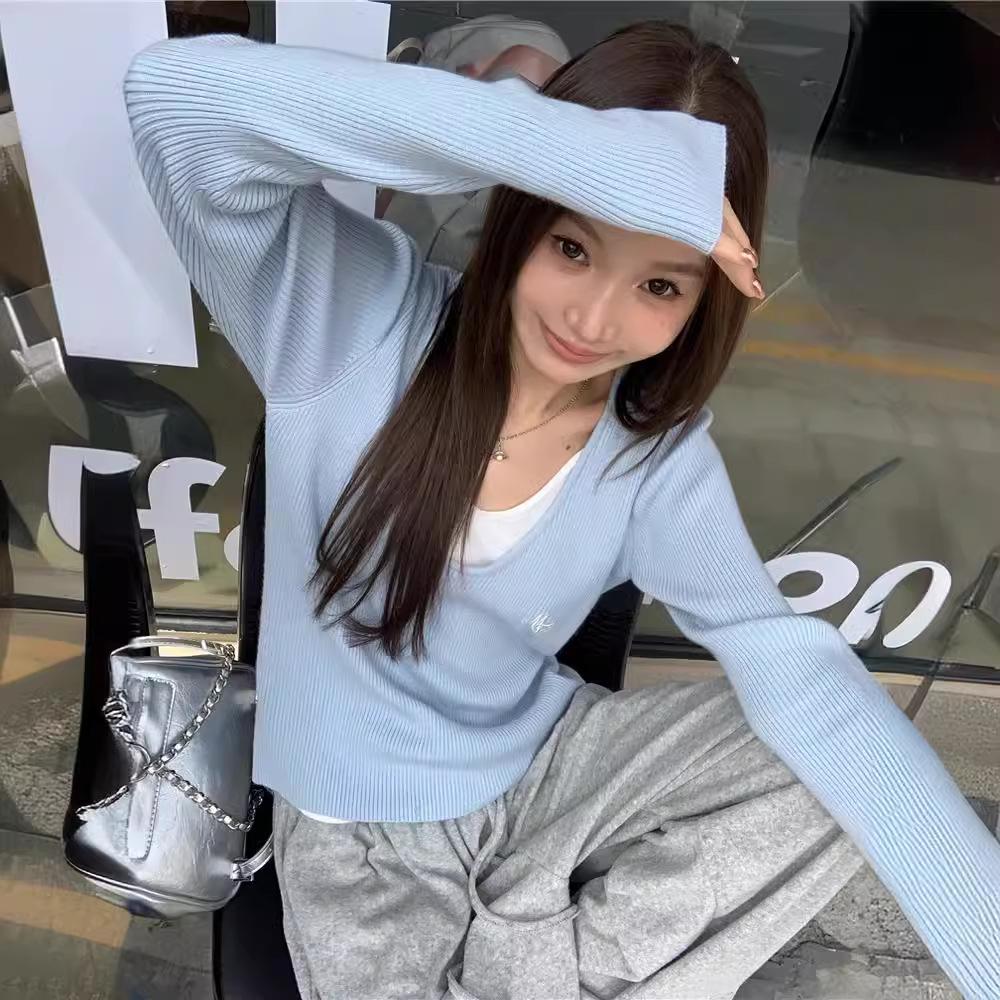 Dámský jarní zeštíhlující sametový pletený svetr, 250 g, malá velikost, s dlouhým rukávem, dvoudílný design