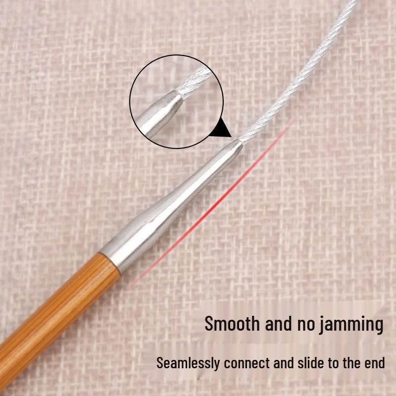 Circular Bamboo & Steel Knitting Needle Set for Hand Knitting Cowl & Cuff Projects