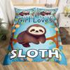 Cute Sloth Duvet Cover Cartoon Sloth Bedding Set Twin Queen For Boys Girls Teens Room Dorm Decor Kawaii Animal Comforter Cover