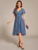 Ever-Pretty Women's V-Neck Short Sleeve Ruffled Lace Lotus Hemline Midi Wedding Guest Dress