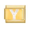 Fashion Golden 26 Letters A-Z Italian Links Charm Beads 9mm Stainless Steel Bracelet Jewelry DIY Hand Making