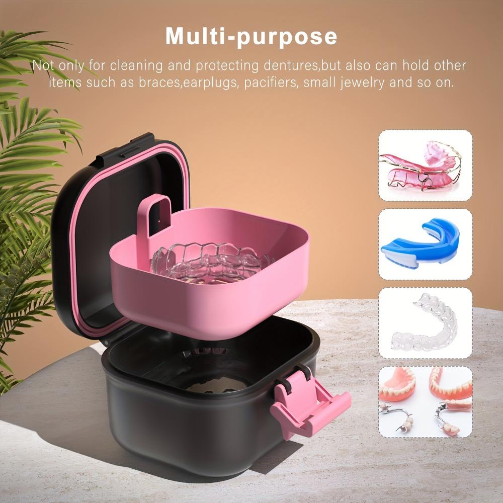 Double-Layer Leak-Proof Denture Soaking Cup Portable Denture Container  Oral Hygiene