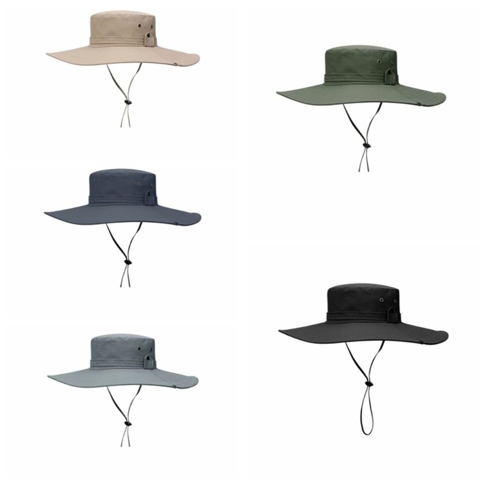 Cappelli da Pesca Outdoor in Terylene a Tesa Larga Traspiranti Anti UV Cappello a Secchiello Estivo Cappello a Secchiello Escursionismo