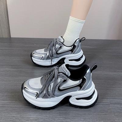 Plattform pappa skor dam vår ny retro stekt gata höjande silver Zhao Ruth vardagliga sneakers