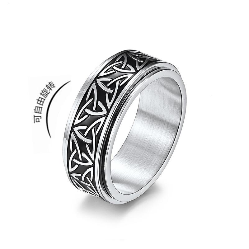 

Antique Viking Rune Spinning Couple Rings Norse Engraved Band Handmade Jewelry Gift for Couples no. 6