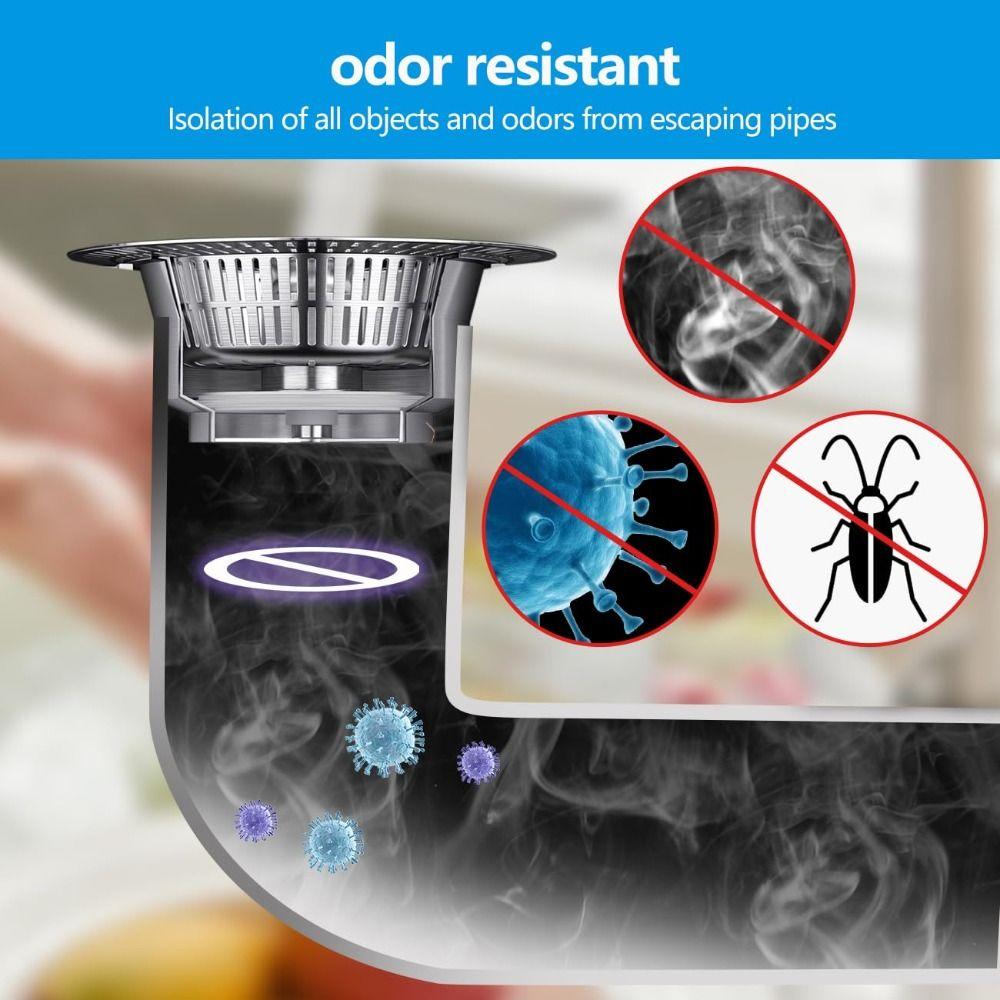 Abspringender 3-in-1 Küchenspülenablaufsieb Küchenspülenstöpsel für US-Standard 3-1/2" Ablauf