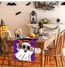1pc Purple Halloween Table Runner with Pumpkin Ghost Pattern Dustproof Durable Tablecloth for Halloween Themed Party Decoration