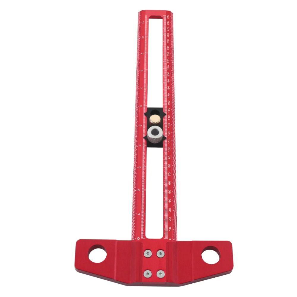 2 In 1 Line Marking Ruler Aluminum Alloy Scriber Marking Ruler  Woodworking