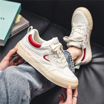 Yuanbo Yuanbo Men's Shoes Trendy Shoes 2025 New Board Shoes Men's Little White Shoes Versatile Microfiber Leather Guochao Sports Shoes