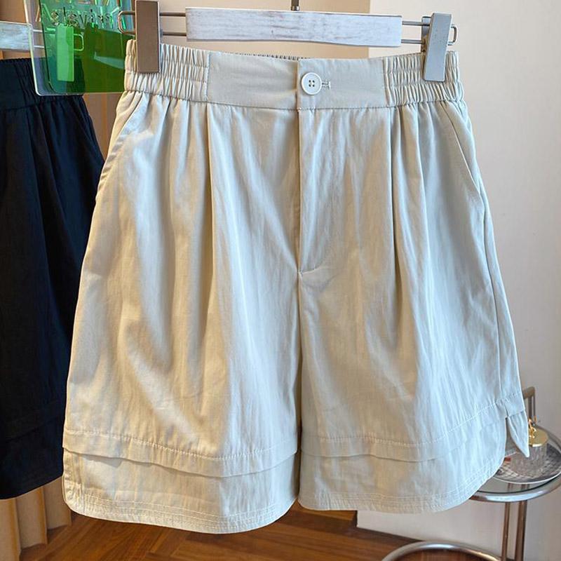 

Женские летние шорты из хлопка и джинсовой ткани, винтажные, свободные, большого размера, повседневные широкие шорты XL белый