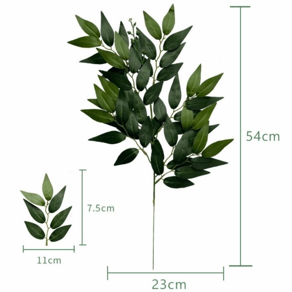 Decorative Artificial Green Plant Eucalyptus Leaves Willow Leaves Fake Eucalyptus Leaf Faux Fake Tree Branch
