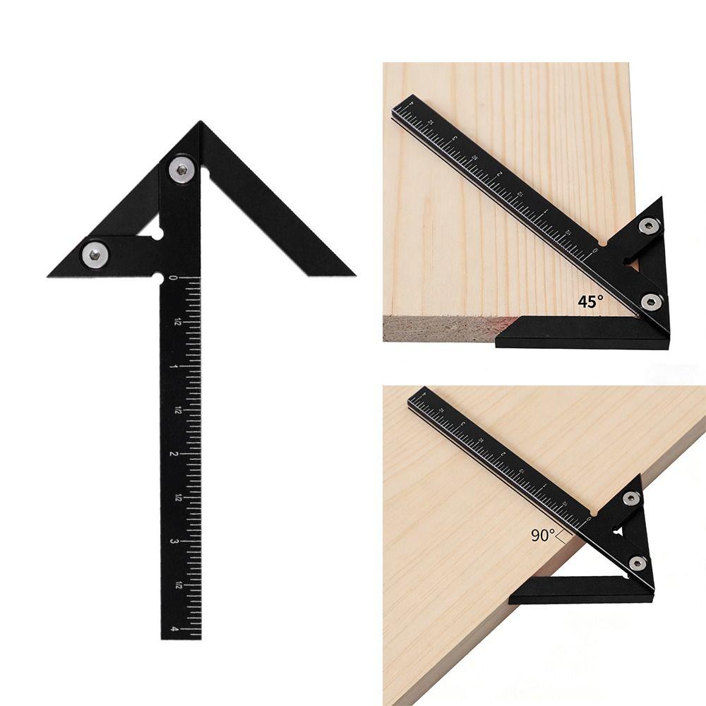 45/90 Degree Center Scribe Precision Center Finder Measuring Ruler Woodworking Square Line Gauge