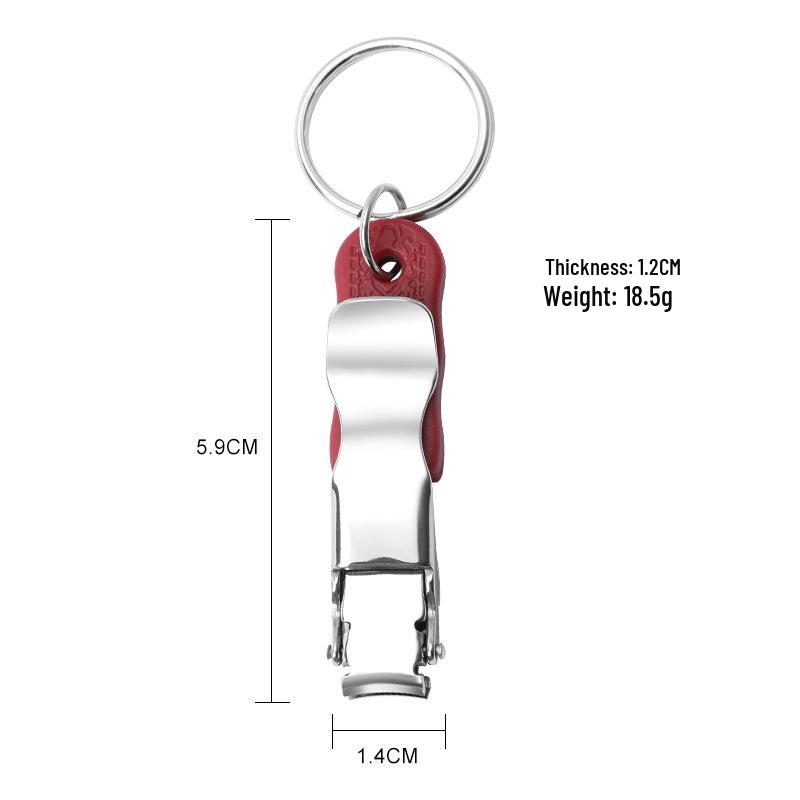 Portable Stainless Steel Folding Nail Clipper with Keychain - Compact Mini Pedicure Tool