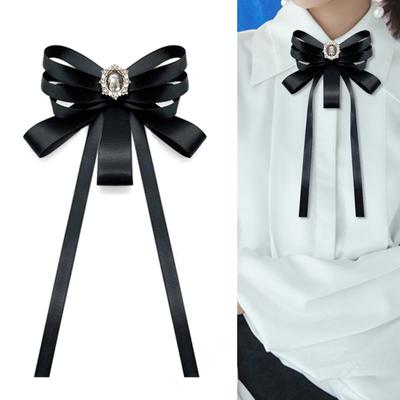 Bow Audums Lente Piespraude Crystal Bowknot Retro apkakles Piespraudes Korsage Krekls Kravats Piespraudes Sieviešu Apģērbu Aksesuāri