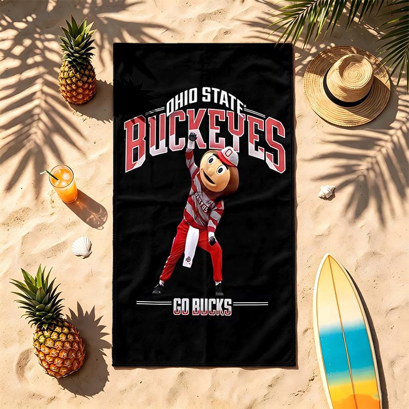 Ohio State Buckeyes (1) Theme Beach Towel Sand Resistant Soft And Comfortable Suitable For The Pool Camping Yoga And Diving A Travel Essential