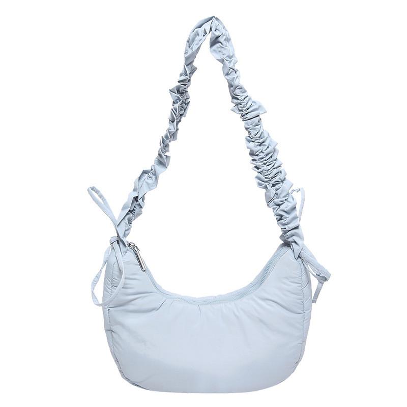 Borsa a Spalla in Nylon 'Cloud' con Design Pieghettato per Uso Quotidiano