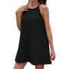 Women's Sexy Casual Loose Design Color Round Neck Halterneck Suspender Dress