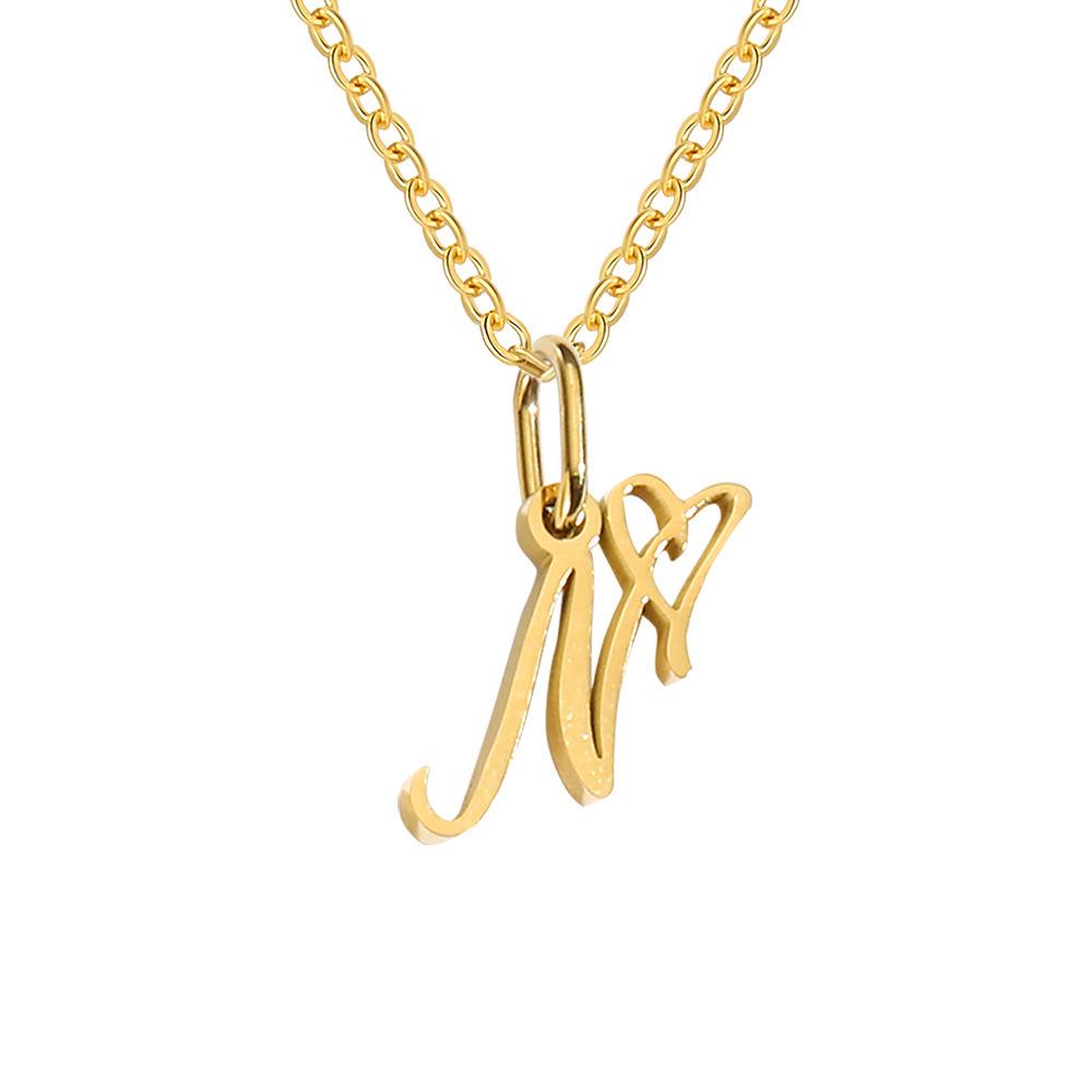 St. Delan Versatile 26-Letter Stainless Steel DIY Necklace Pendant